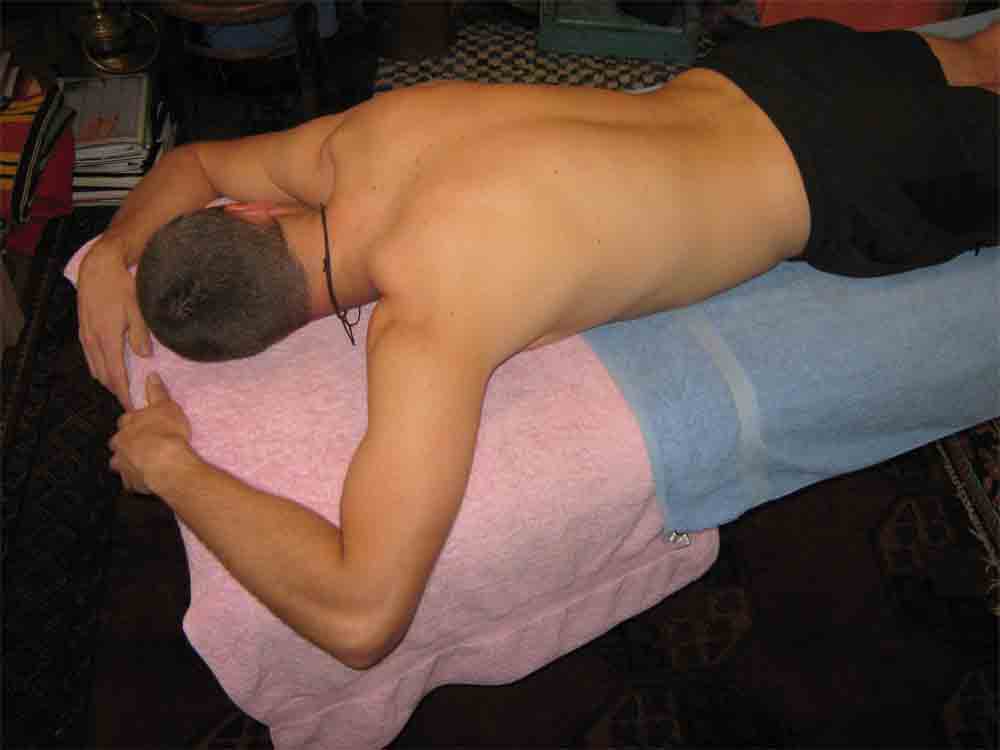 Picture of man on massage table